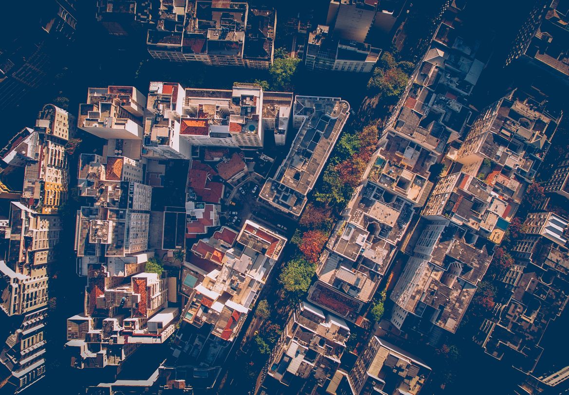 overhead shot of Brazilian city